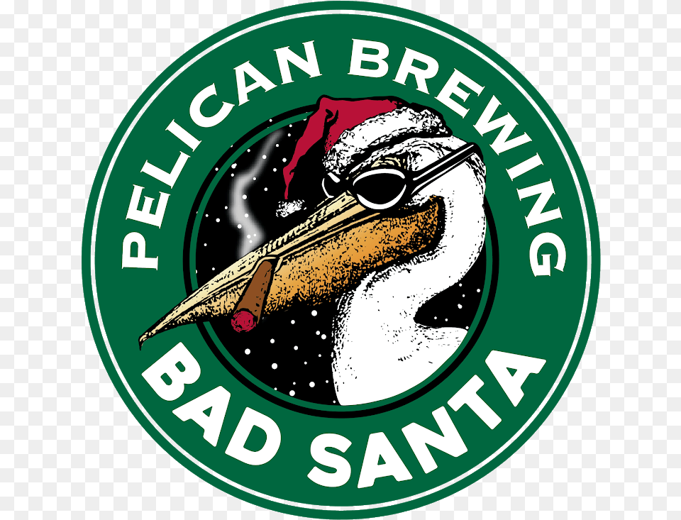Pelican Pelican Brewing Bad Santa, Animal, Beak, Bird, Logo Free Png