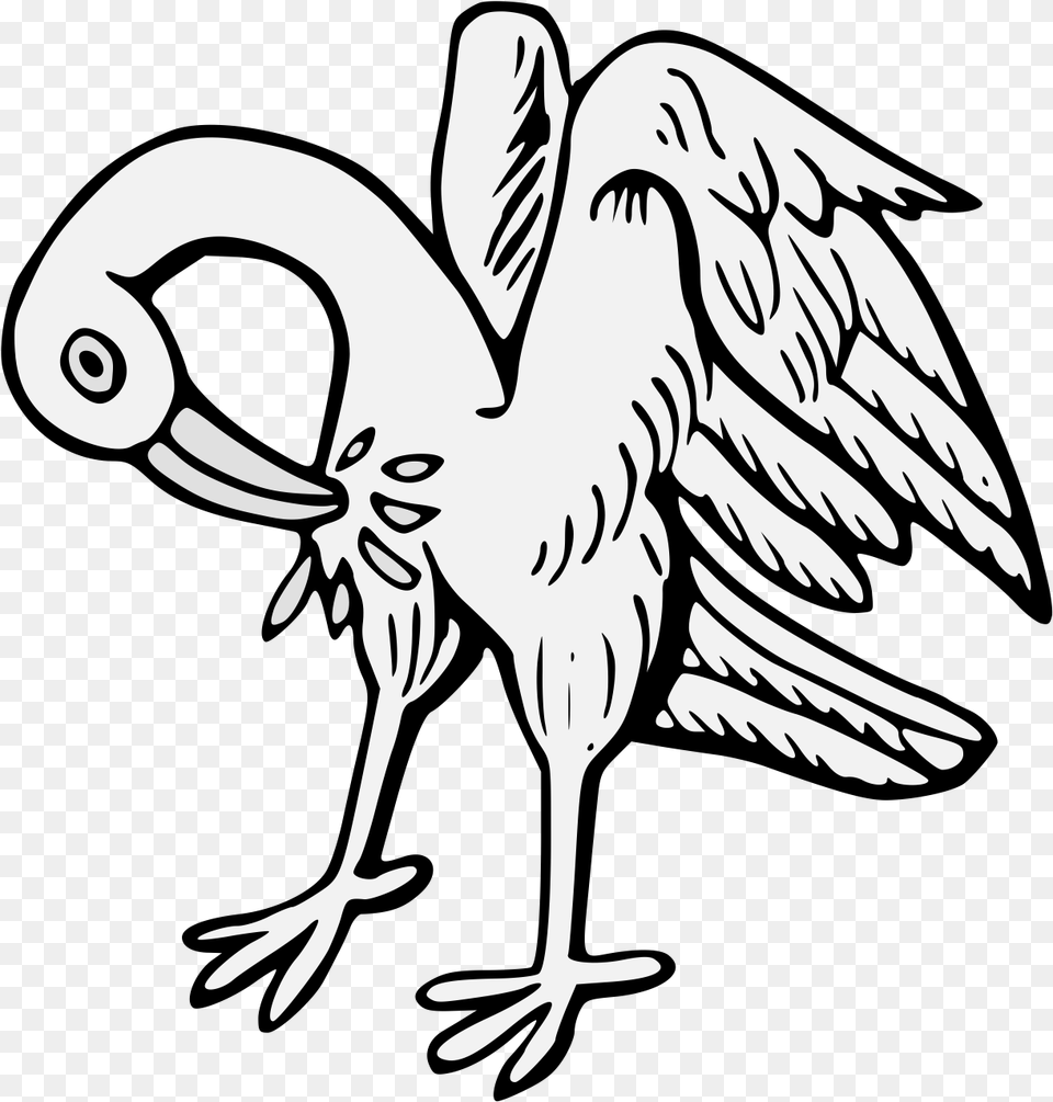 Pelican Traceable Heraldic Art Illustration, Stencil, Animal, Bird, Waterfowl Free Png