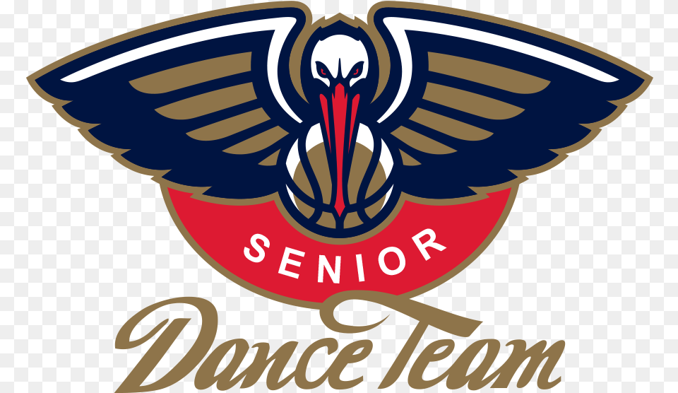 Pelicans Senior Dance Team New Orleans New Orleans Pelicans Logo, Emblem, Symbol, Person Free Png Download