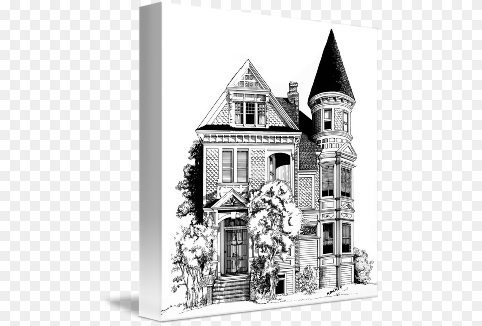 Pen And Ink Drawings Of Victorian Houses, Art, Drawing, Architecture, Building Png Image