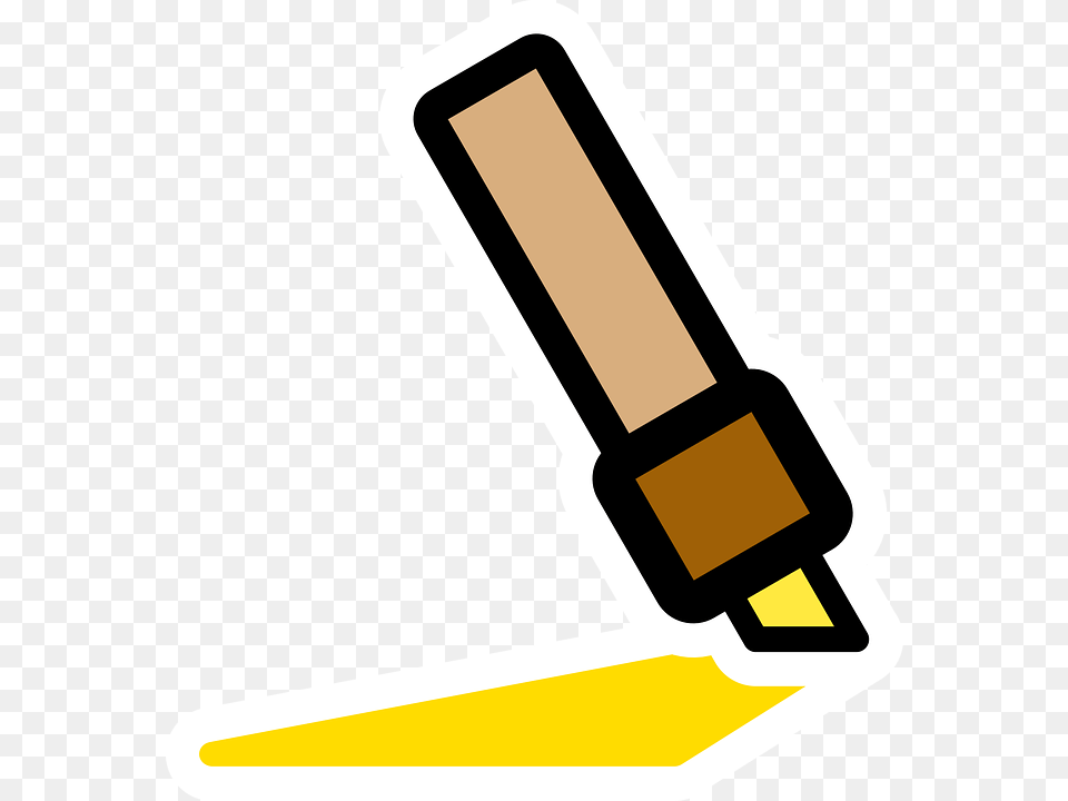 Pen Marker Yellow Felt Pen Office Marker Pen, Gas Pump, Machine, Pump, Device Free Png Download