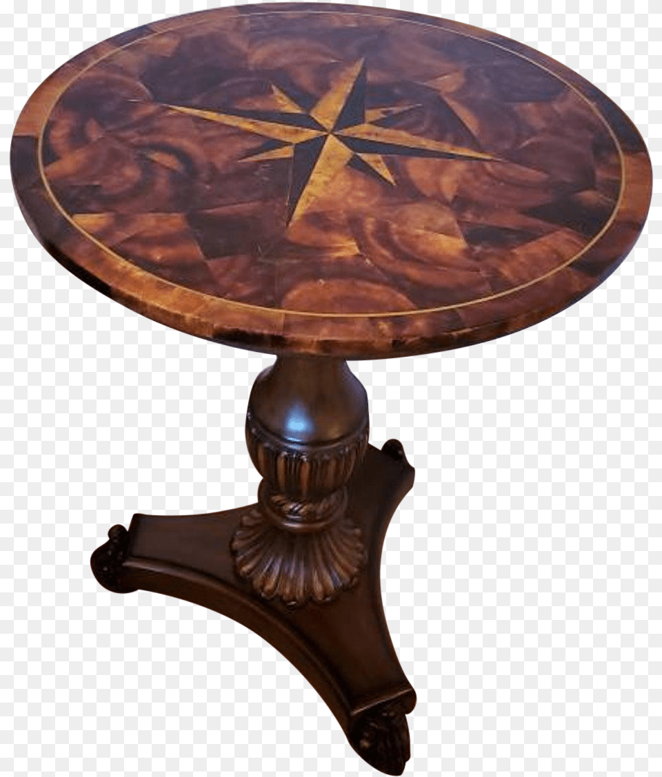 Pen Shell Inlaid Marquetry Nautical Star Side Table Coffee Table, Coffee Table, Furniture, Dining Table, Tabletop Free Png Download