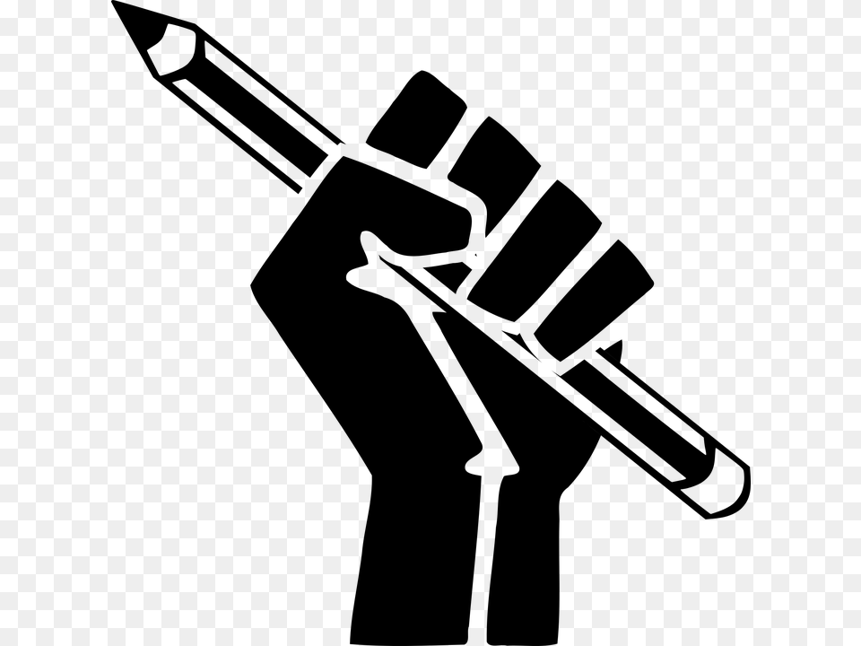 Pen Solidarity Fist Je Suis Charlie Round Ornament, Gray Png Image