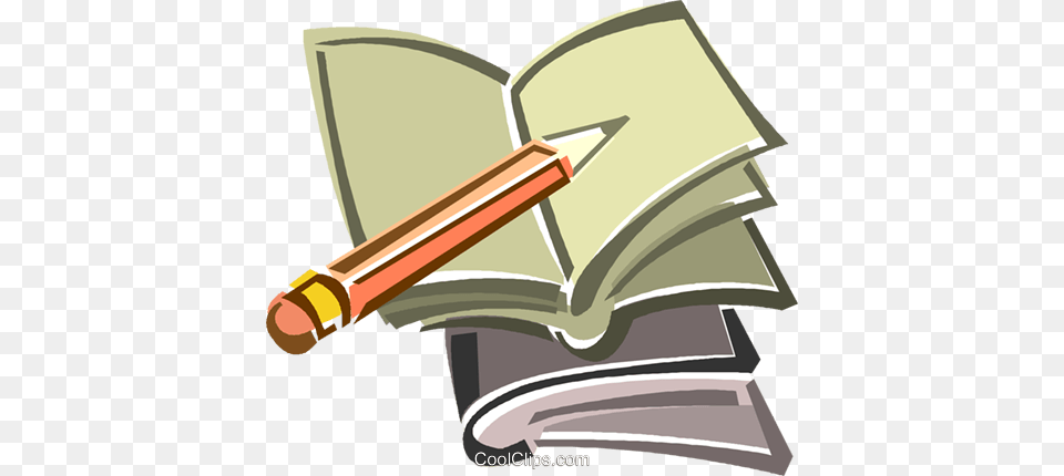 Pencil And Notebook Royalty Vector Clip Art Illustration, Book, Publication, Reading, Person Free Png Download