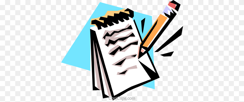 Pencil And Notepad Royalty Vector Clip Art Illustration, Text Free Transparent Png