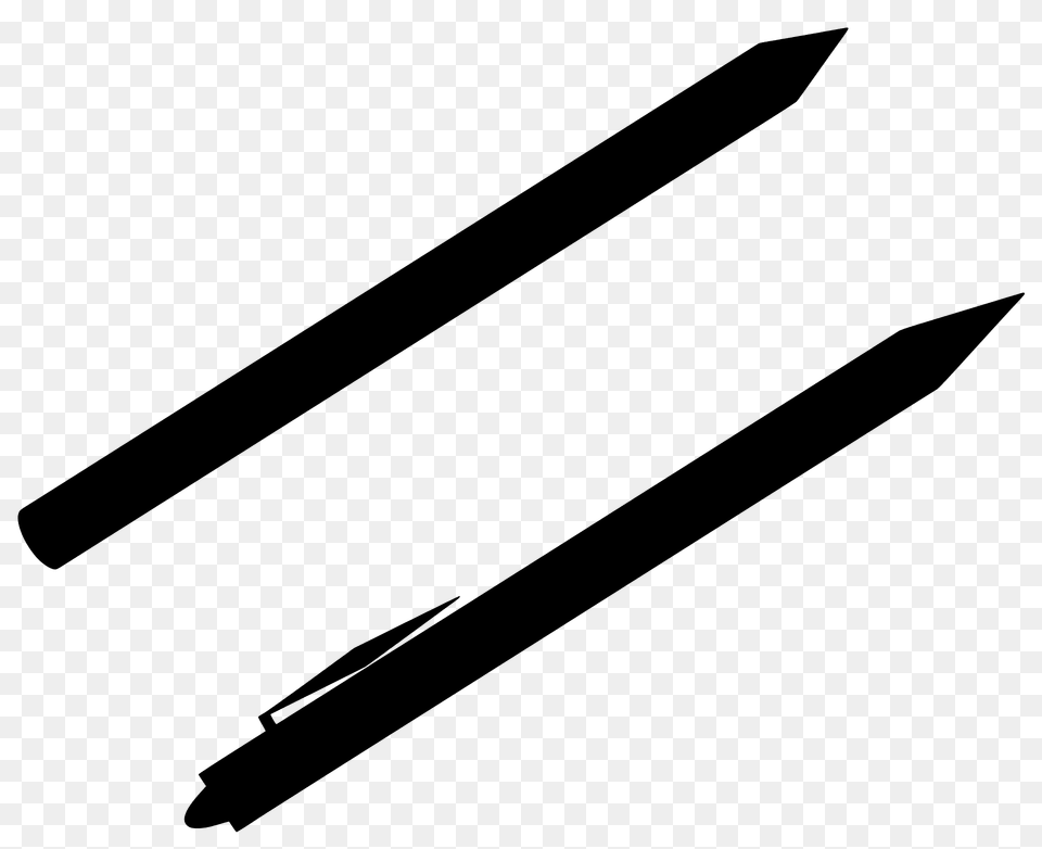 Pencil And Pen Silhouette, Sword, Weapon, Blade, Dagger Png Image