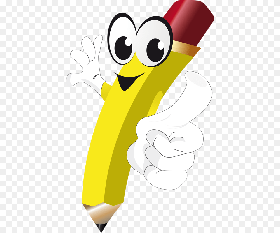 Pencil Cartoon Illustration Clipart Animated Pencil Clipart, Banana, Food, Fruit, Plant Png Image