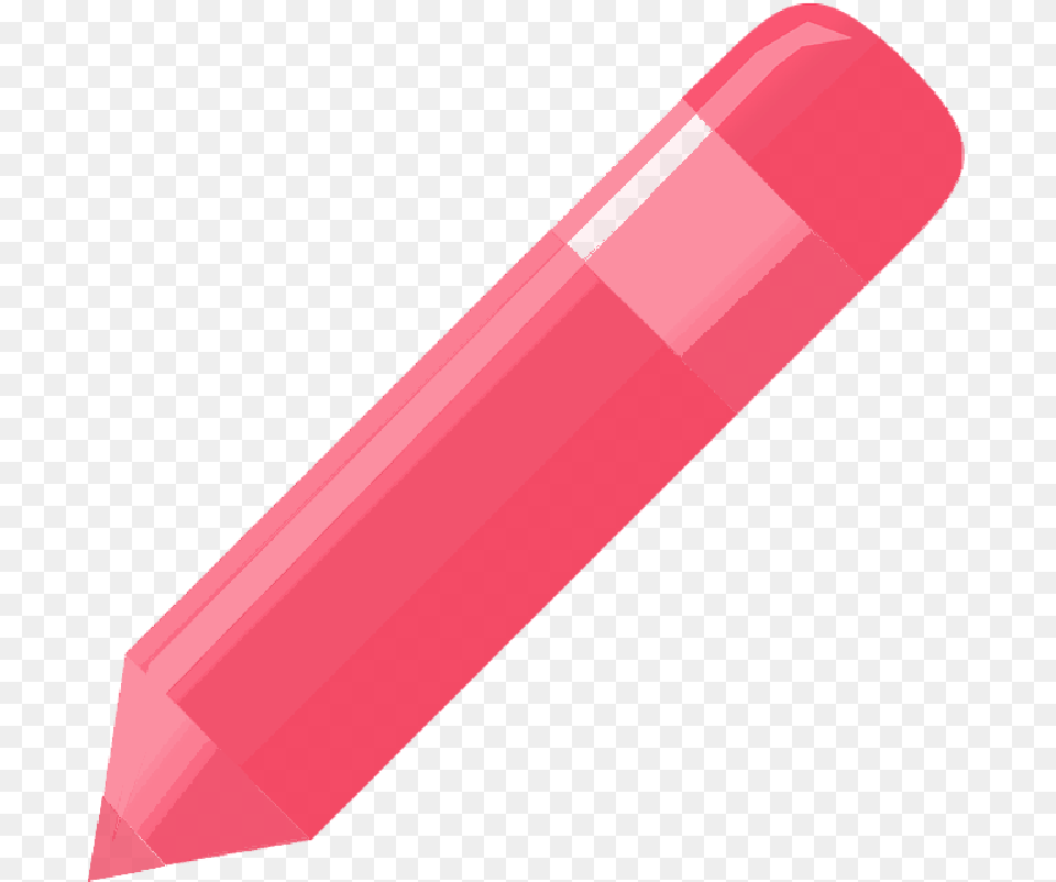 Pencil Clipart Pen Orange Red Eraser Graphic Eraser, Dynamite, Weapon Free Png Download