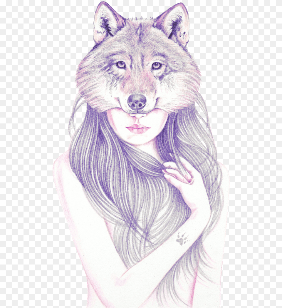 Pencil Drawing Ob Paper Teeth Drawing Tooth And Claw Wolf Drawings, Adult, Person, Female, Art Free Png