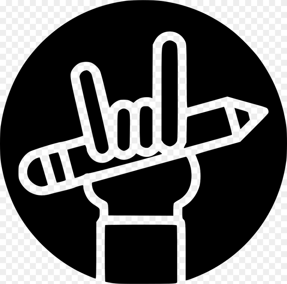 Pencil Edit Hand Manage Setting Business Work Emblem, Stencil, Electrical Device, Microphone, Cross Free Transparent Png