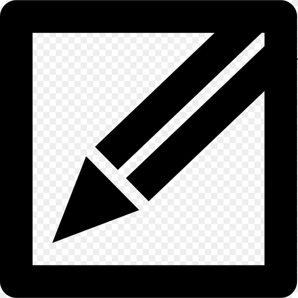 Pencil In A Square Edit Or Write Interface Button Symbol, Triangle Png