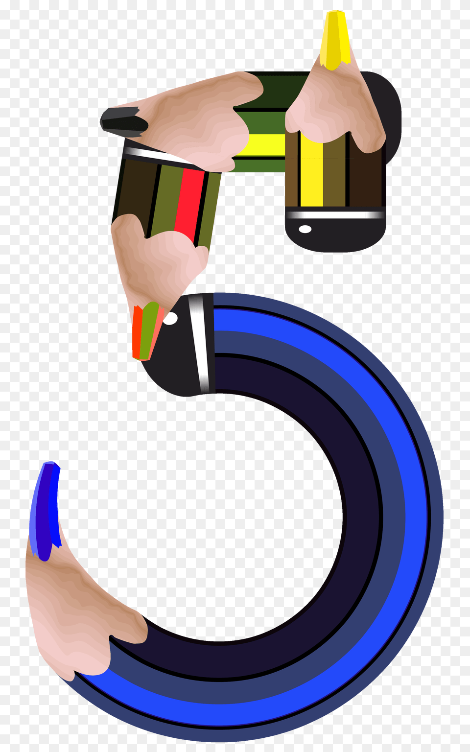 Pencil Number Five Clipart, Text Png Image