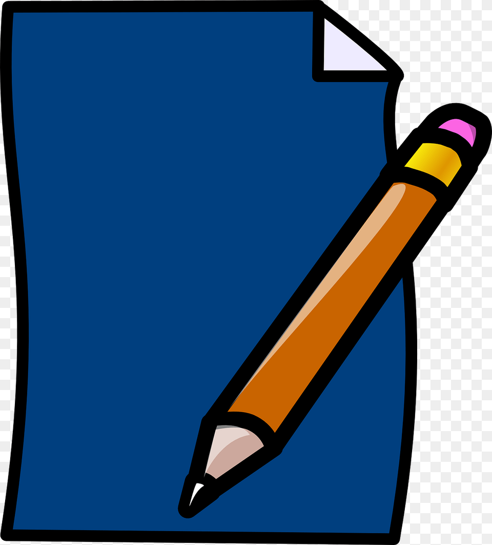 Pencil Paper Blue Clipart Free Png