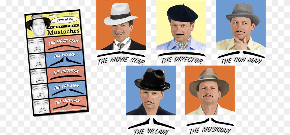 Pencil Thin Mustaches Gentleman, Sun Hat, Hat, Clothing, Male Png Image