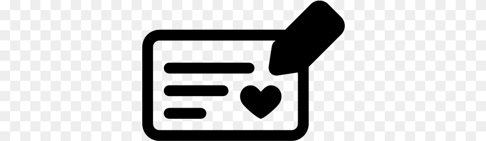 Pencil Writing A Love Letter Vector Carta Icon, Gray Free Png