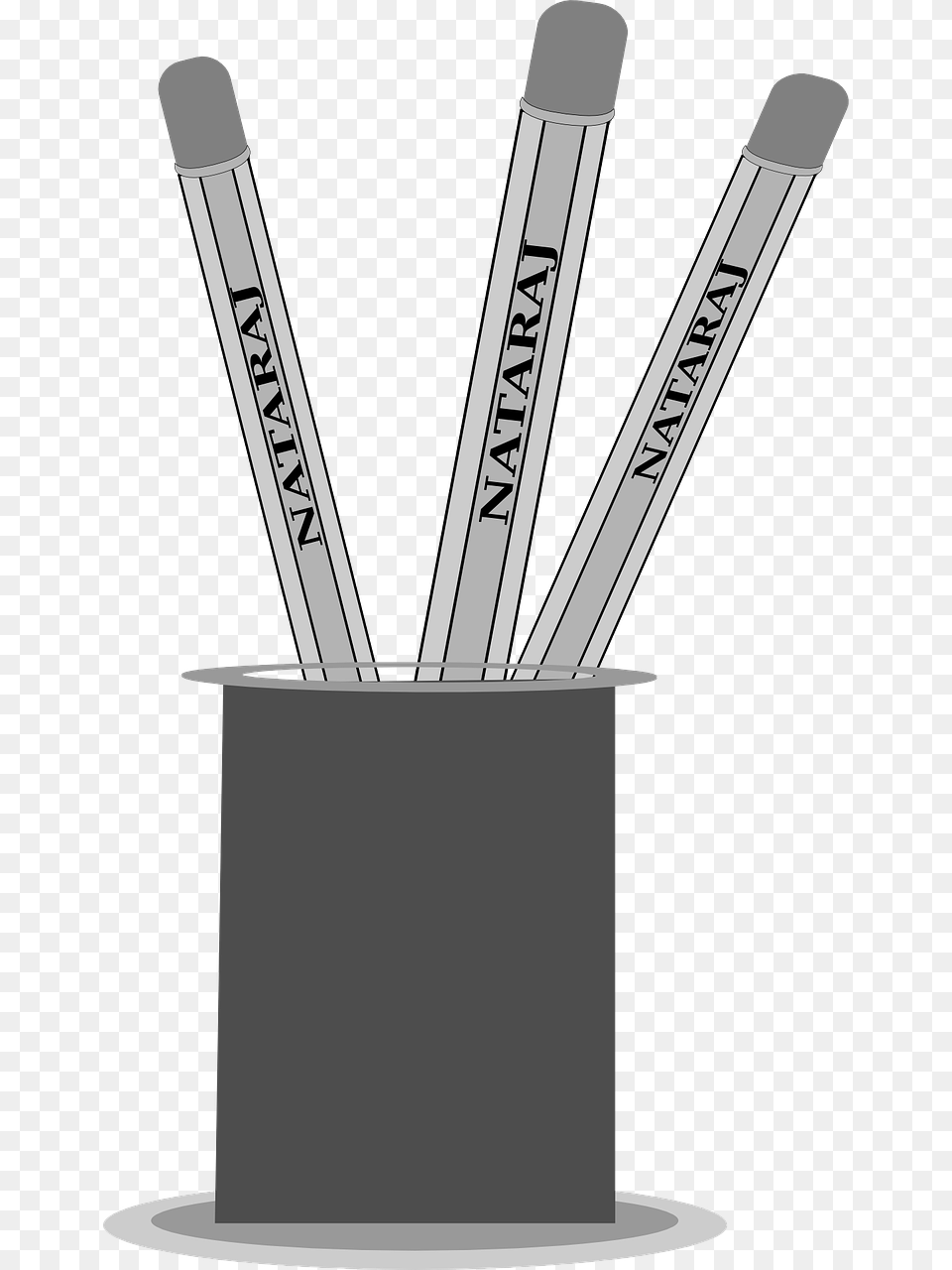 Pencils Stand Black And White, Pencil Free Png