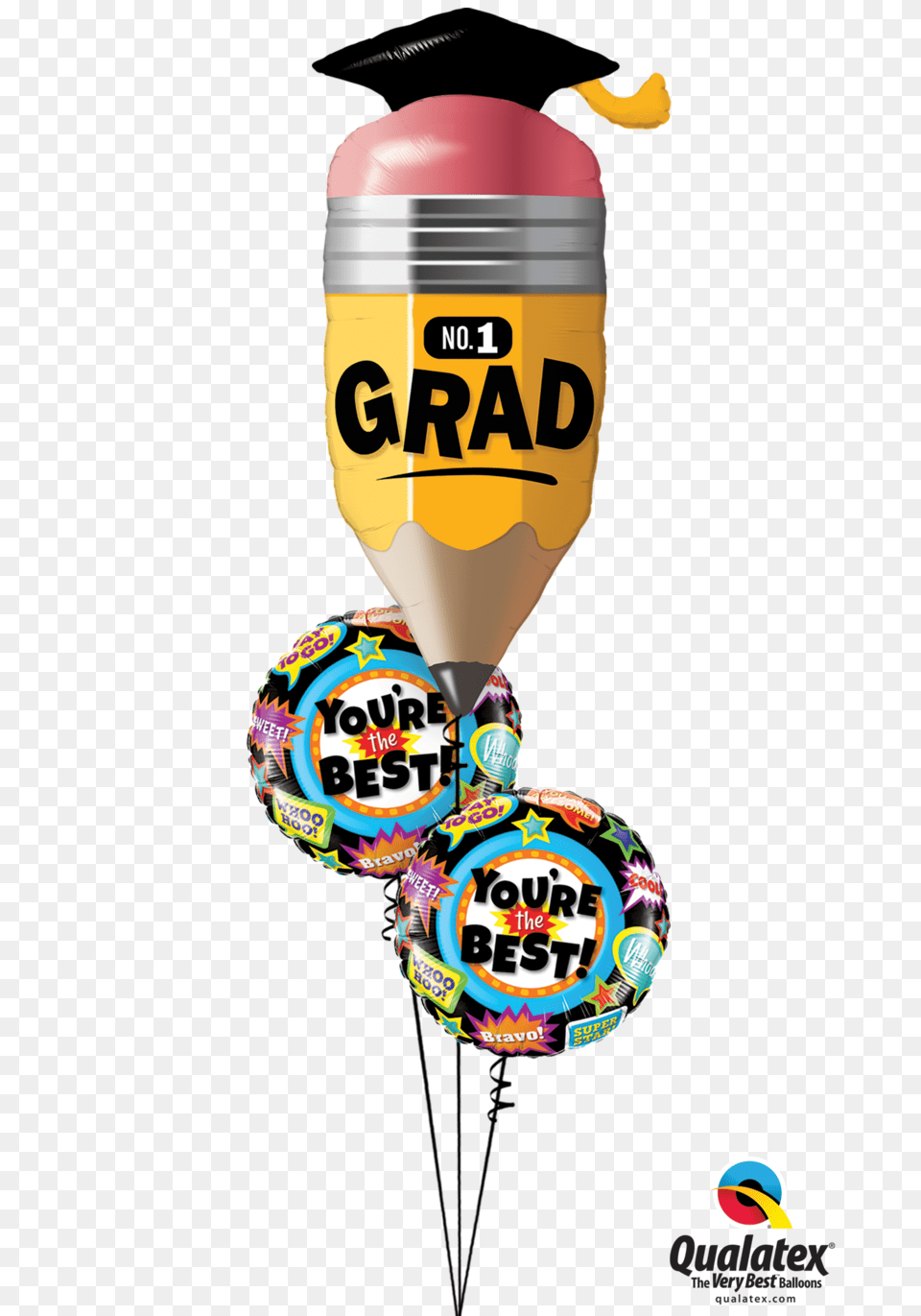 Pencils Up 41quot No 1 Grad Pencil Balloon Mylar Balloons Foil, Food, Sweets, Cream, Dessert Free Png Download