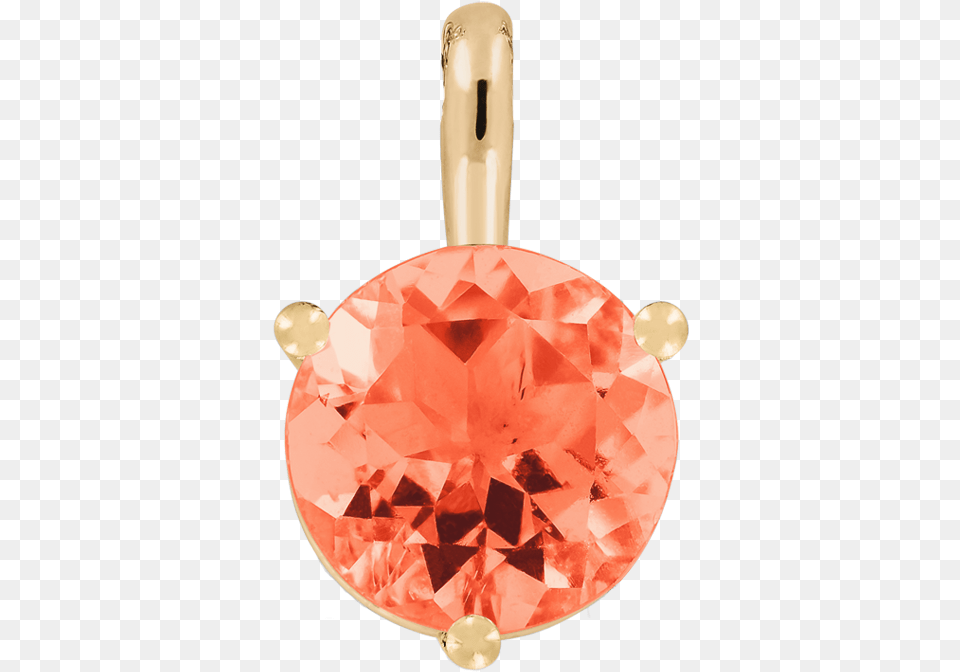 Pendant 3 Prongs Fire Opal Orange In Rose Gold Diamond, Accessories, Gemstone, Jewelry Free Png Download