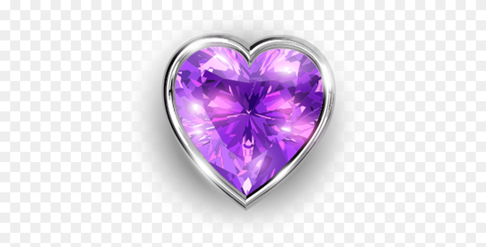 Pendant Purple Heart Diamond, Accessories, Gemstone, Jewelry, Ornament Free Png Download