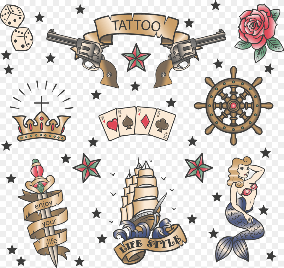 Pendulum Clipart Old School Tattoos Flower Sailor, Baby, Person, Weapon, Head Png