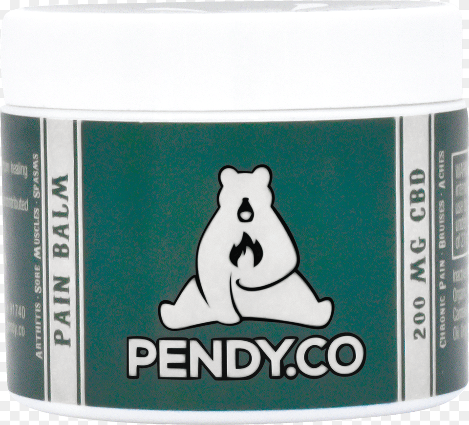Pendy Co 200 Mg Cbd Pain Balm Product With Lid Polar Bear, Animal, Mammal, Wildlife, Bottle Png Image