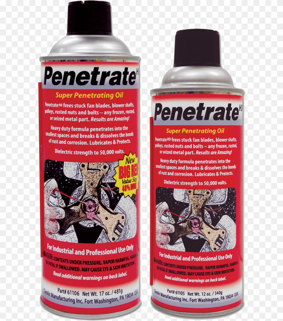 Penetrate Hd Nu Calgon Lubricating Oz, Can, Tin, Spray Can, Alcohol Png