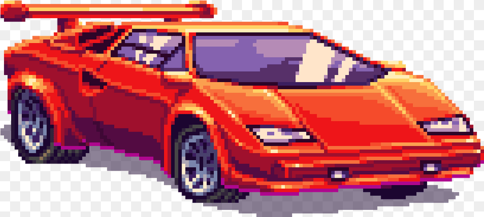 Penetrator Gt Red Front 8 Bit Car, Vehicle, Coupe, Transportation, Sports Car Png Image