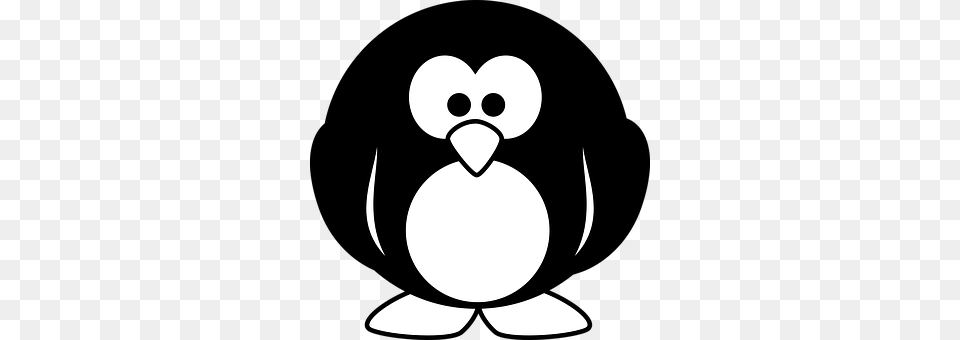 Penguin Stencil, Animal, Bird Free Png Download