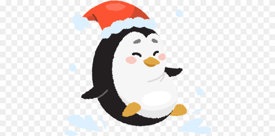 Penguin Animal Cute Christmas Cartoon Bird Illustration Happy, Nature, Outdoors, Winter, Snow Free Png Download