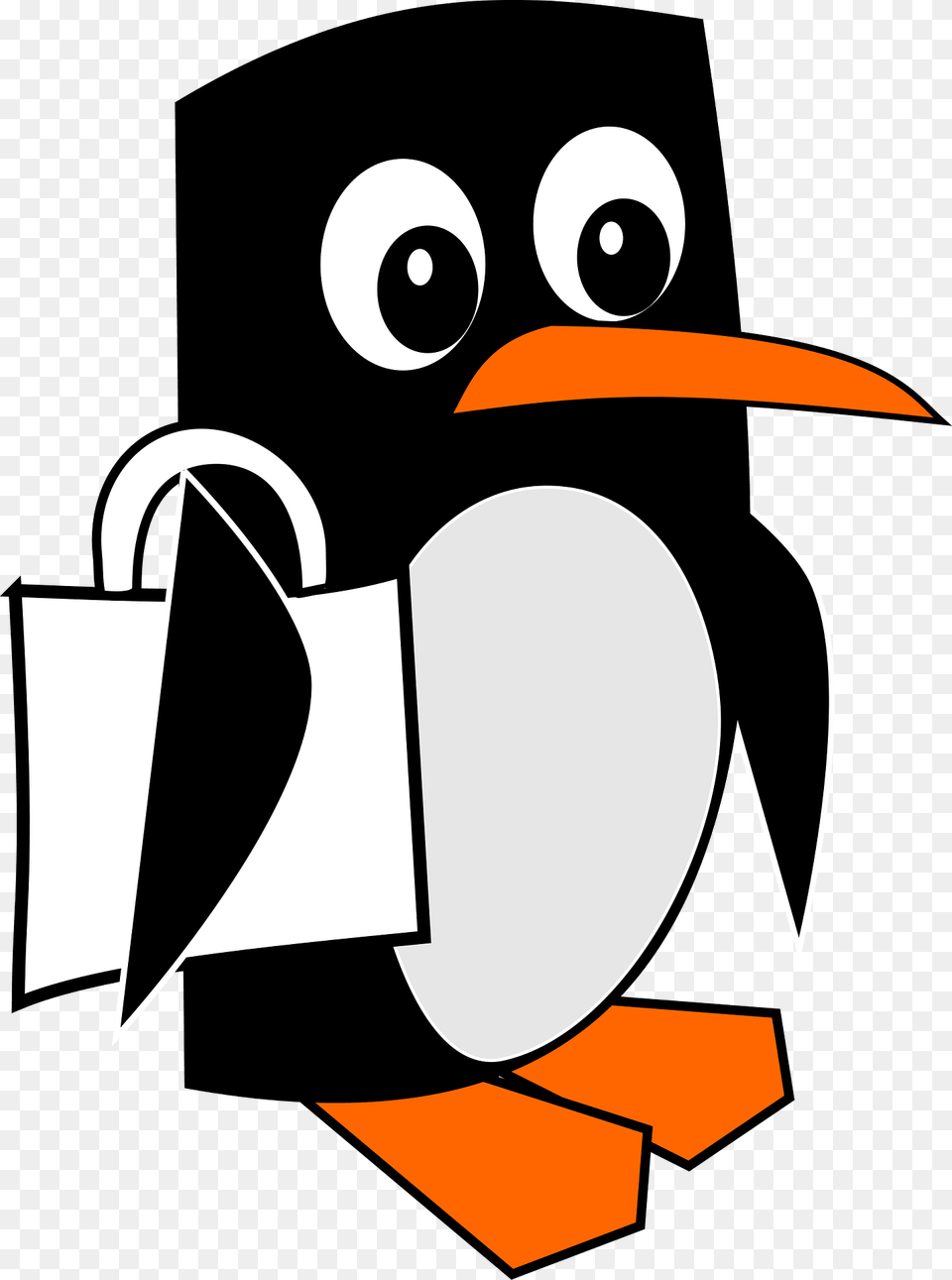 Penguin Carrying A Shopping Bag Clipart, Nature, Outdoors, Snow, Snowman Free Png