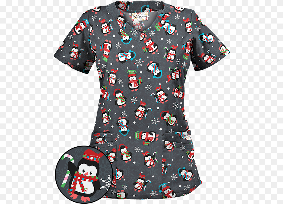 Penguin Christmas Scrubs, Clothing, Shirt, T-shirt, Baby Free Transparent Png