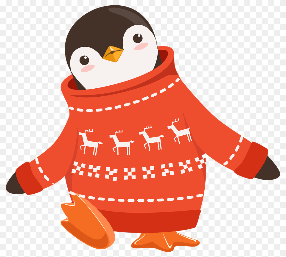 Penguin Clipart, Clothing, Knitwear, Sweater, Sweatshirt Png Image