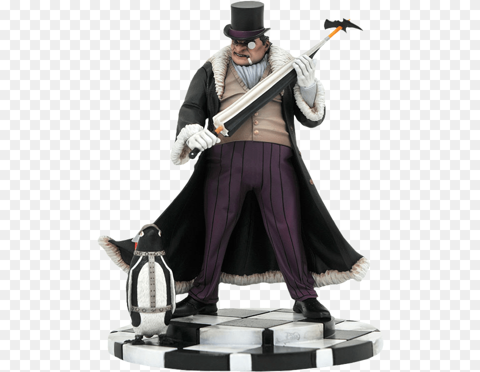 Penguin Dc Gallery 9 Pvc Diorama Statue Birds Of Prey Harley Quinn Figure, Figurine, Weapon, Sword, Adult Png