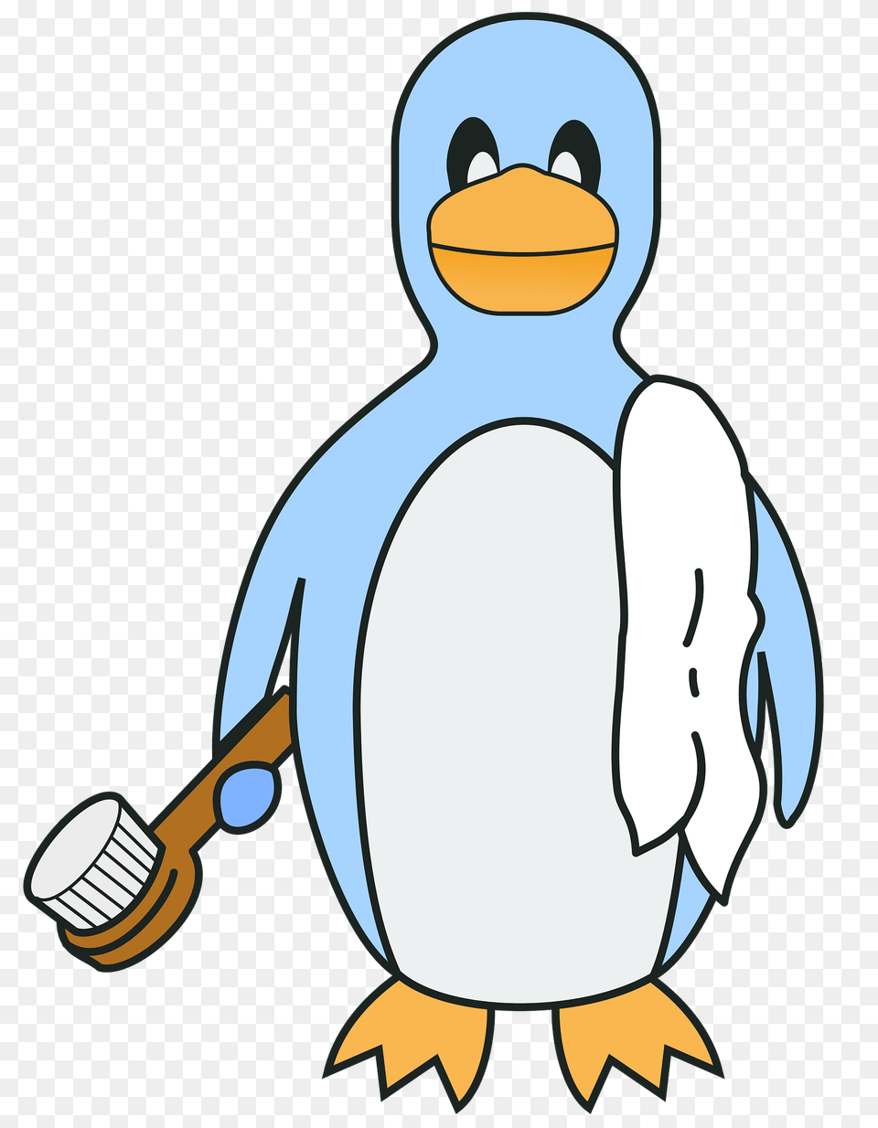 Penguin Getting Ready For The Day Clipart, Animal, Bird, Device, Grass Free Png Download