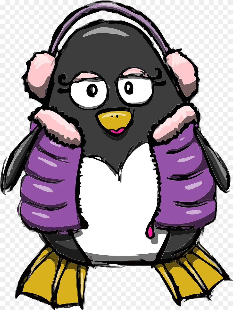 Penguin Girl In Winter Wear Clipart, Baby, Person, Face, Head Free Png
