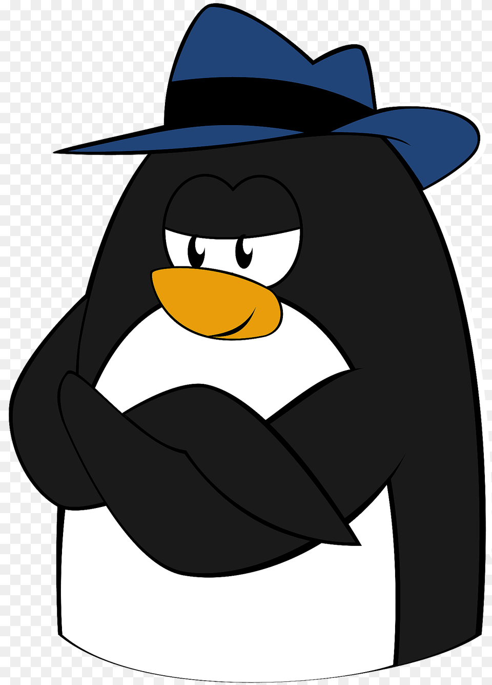 Penguin In Fedora Clipart, Clothing, Hat, Cartoon, Nature Free Png