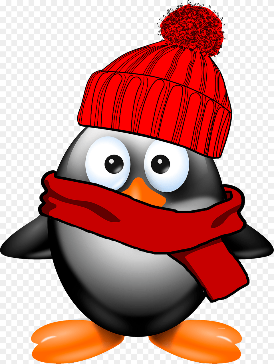 Penguin In Hat And Scarf Clipart, Nature, Outdoors, Snow, Snowman Free Png