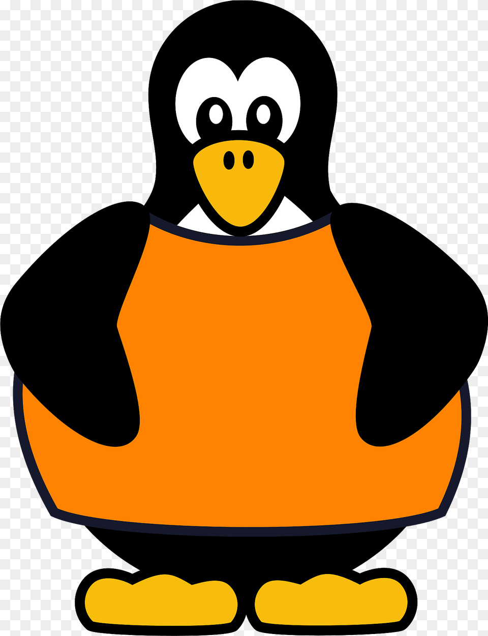 Penguin In Orange T Shirt Clipart, Animal, Bird, Nature, Outdoors Free Png Download