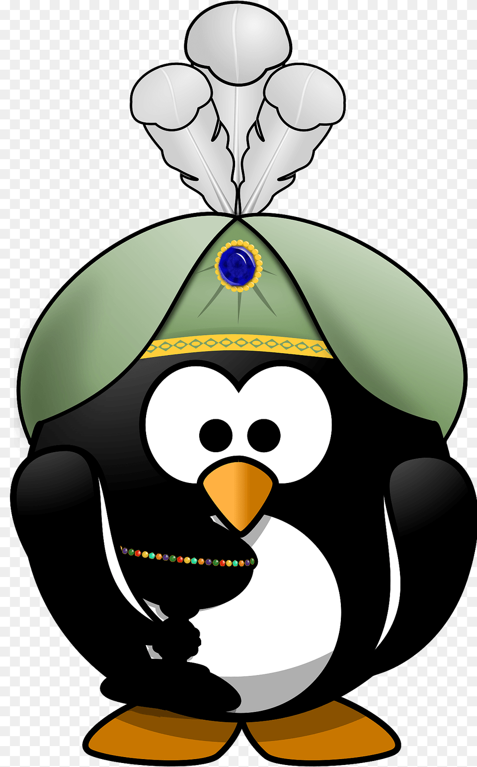 Penguin In Oriental Costume Clipart, Animal, Bird, Baby, Person Png