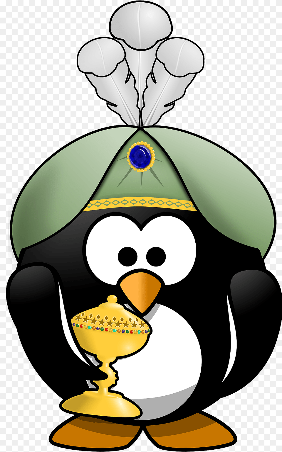 Penguin In Oriental Costume Clipart, Baby, Person, Animal, Bird Png