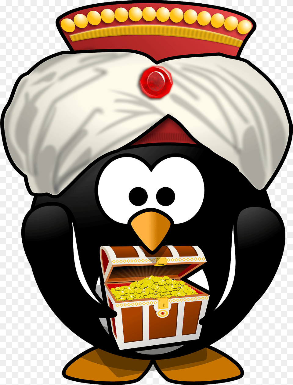 Penguin In Oriental Costume Clipart, Ammunition, Grenade, Weapon, Food Png