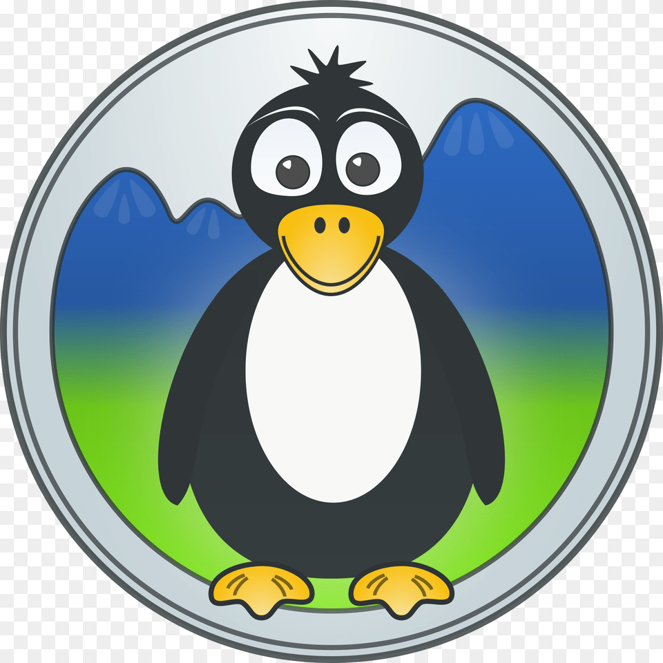 Penguin In The Mountains Svg Clip Arts, Animal, Bird, Disk Free Png Download