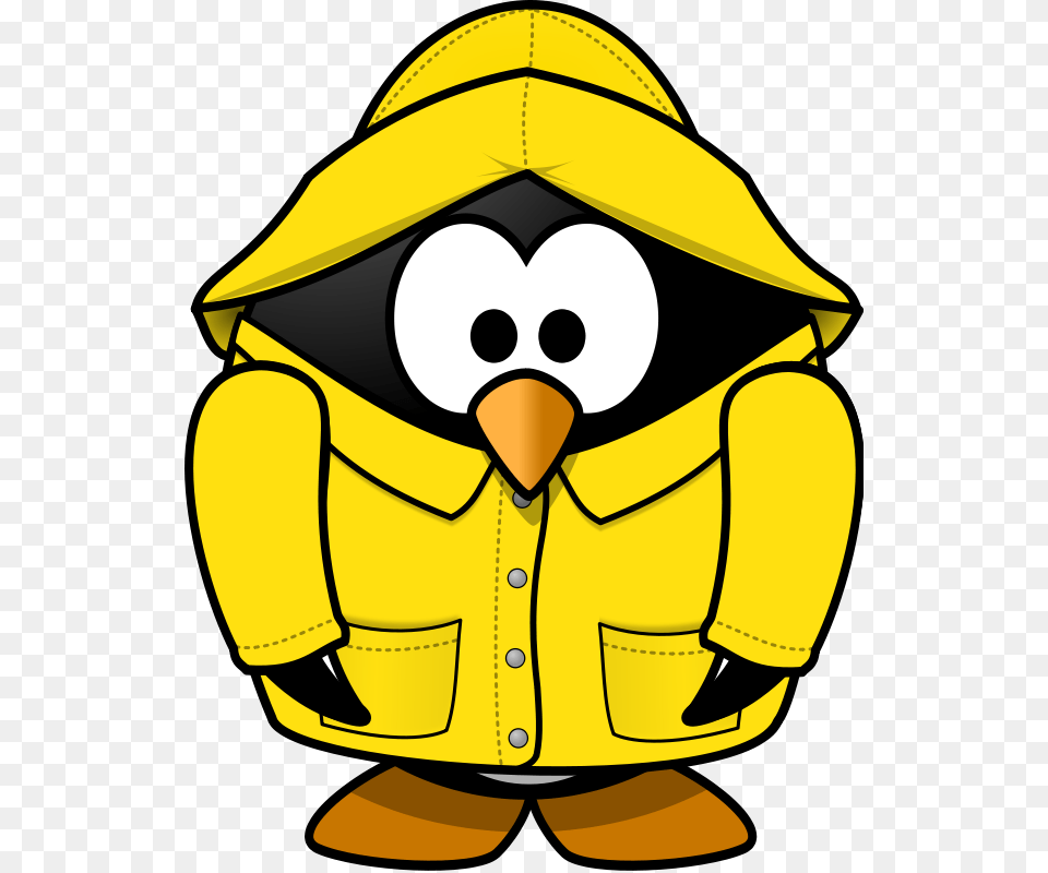 Penguin In The Rain, Clothing, Coat, Raincoat, Animal Free Png