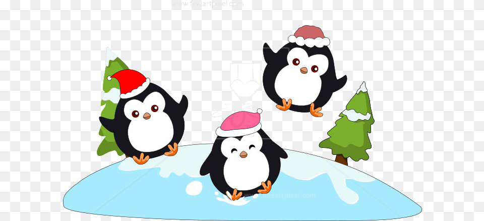 Penguin Penguins Clip Art Vectors Illustrations Cartoon, Nature, Outdoors, Winter, Snow Free Png