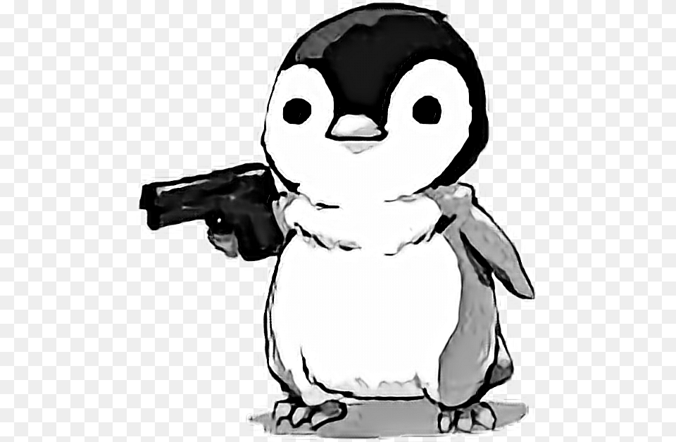 Penguin Pinguin Fofo Sticker Pedo Penguin, Baby, Person, Firearm, Gun Png