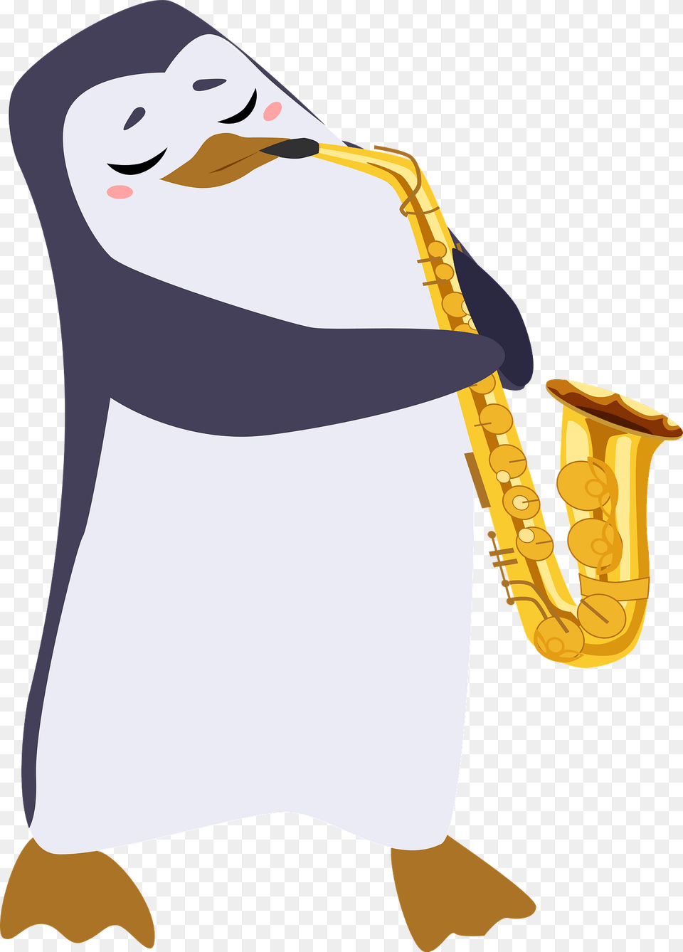Penguin Playing Saxophone Clipart, Musical Instrument, Animal, Fish, Sea Life Free Transparent Png
