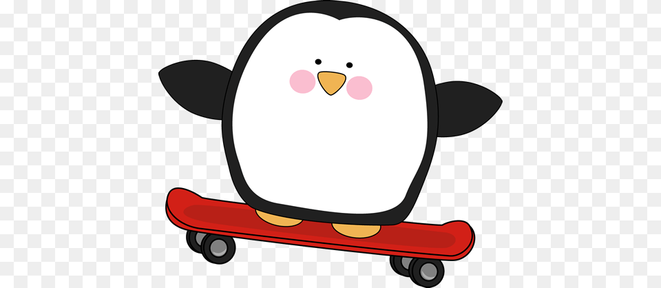 Penguin Skating Cliparts, Skateboard Free Transparent Png