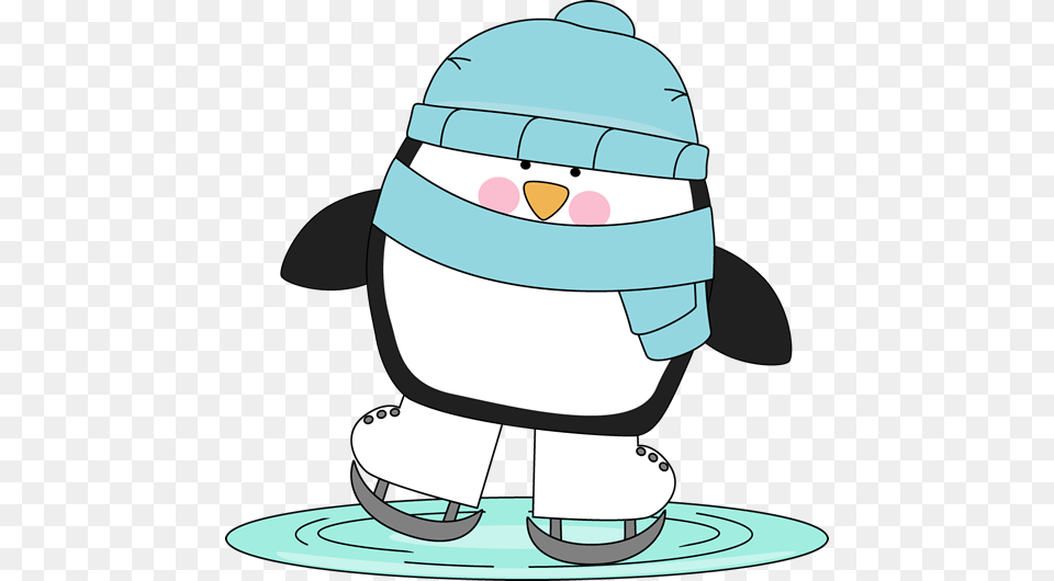 Penguin Skating On Ice Clip Art Penguins Clip, Clothing, Hardhat, Helmet Free Png