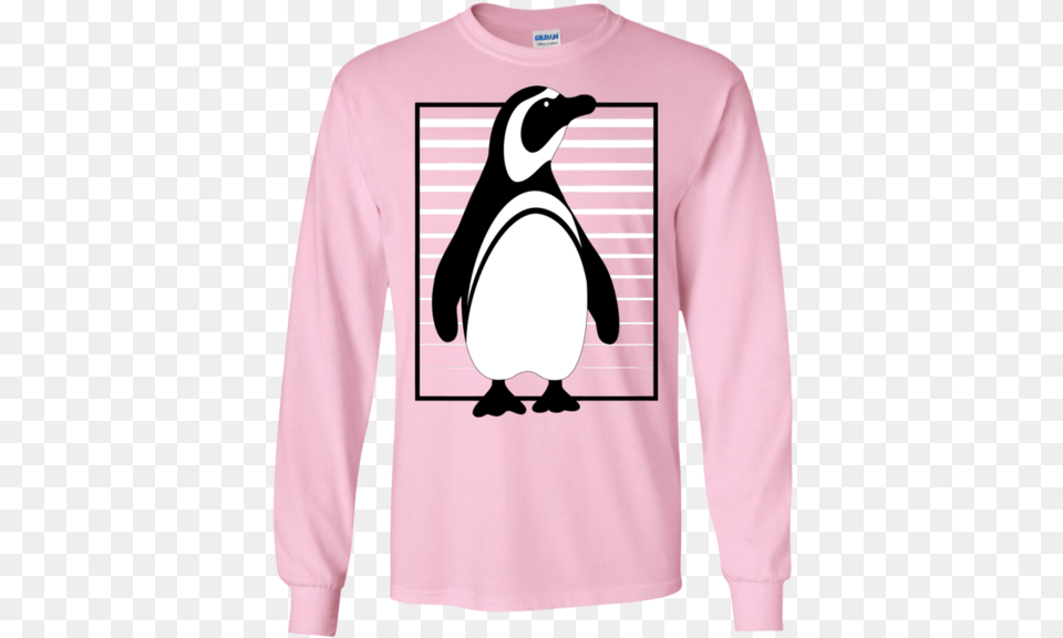 Penguin Stripes Ls Ultra Cotton T Shirt Cafepress Custom Black And White Penguin Throw Pillow, Animal, Bird, Clothing, Long Sleeve Png