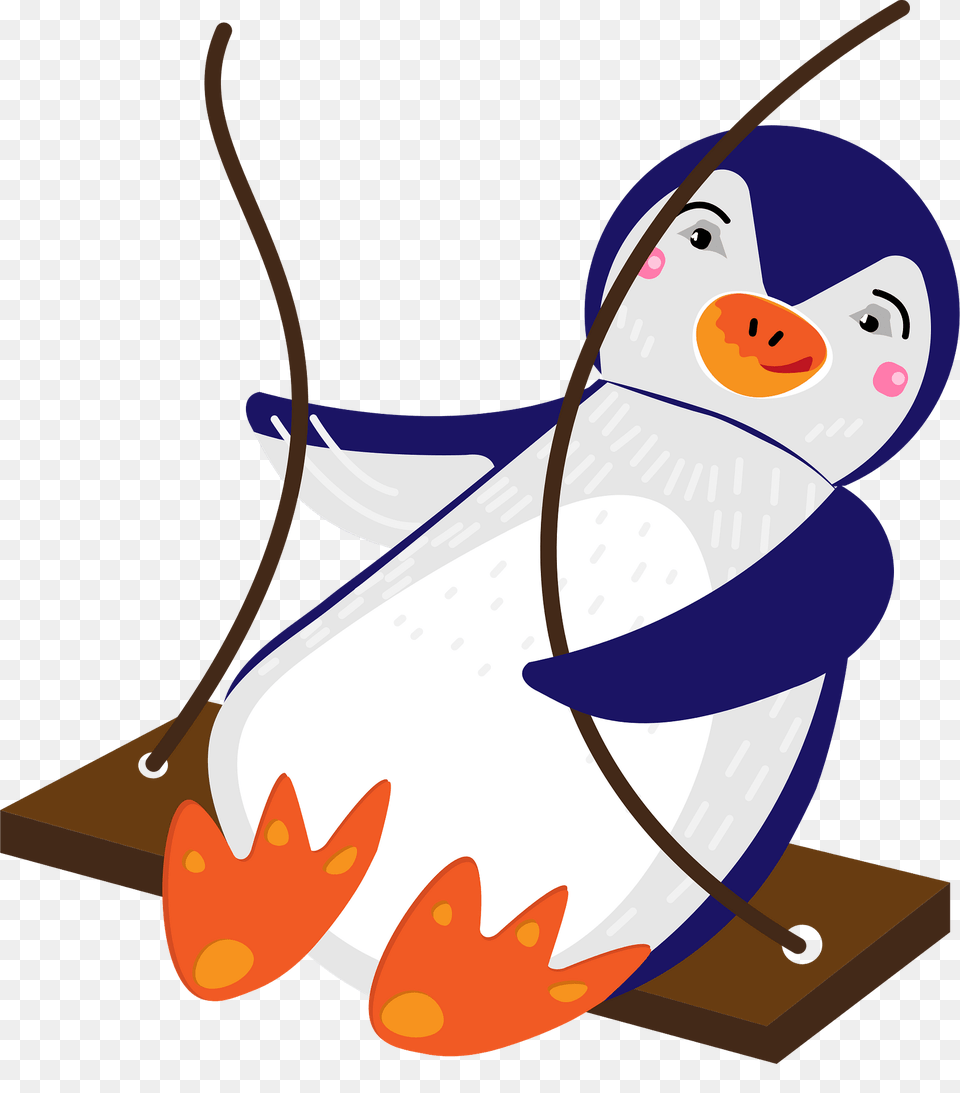 Penguin Swinging Clipart, Outdoors, Nature, Winter, Animal Free Png